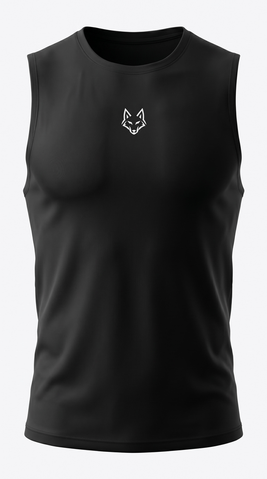 SAVAG3 men's sleeveless performance workout tank top in white