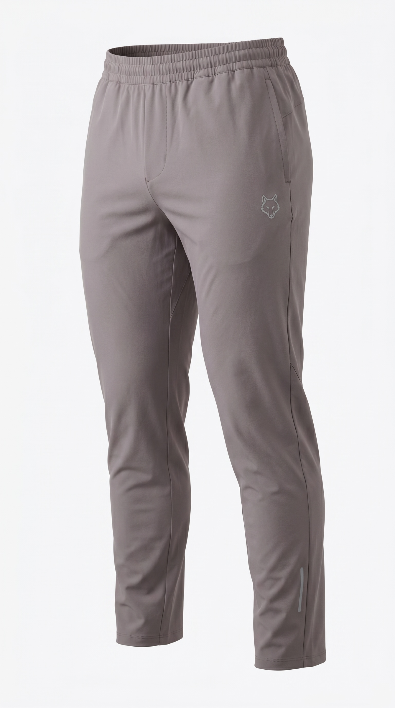 SAVAG3 grey athletic training pants with elastic waistband, side pockets, and reflective detailing. Lightweight, quick-drying fabric.