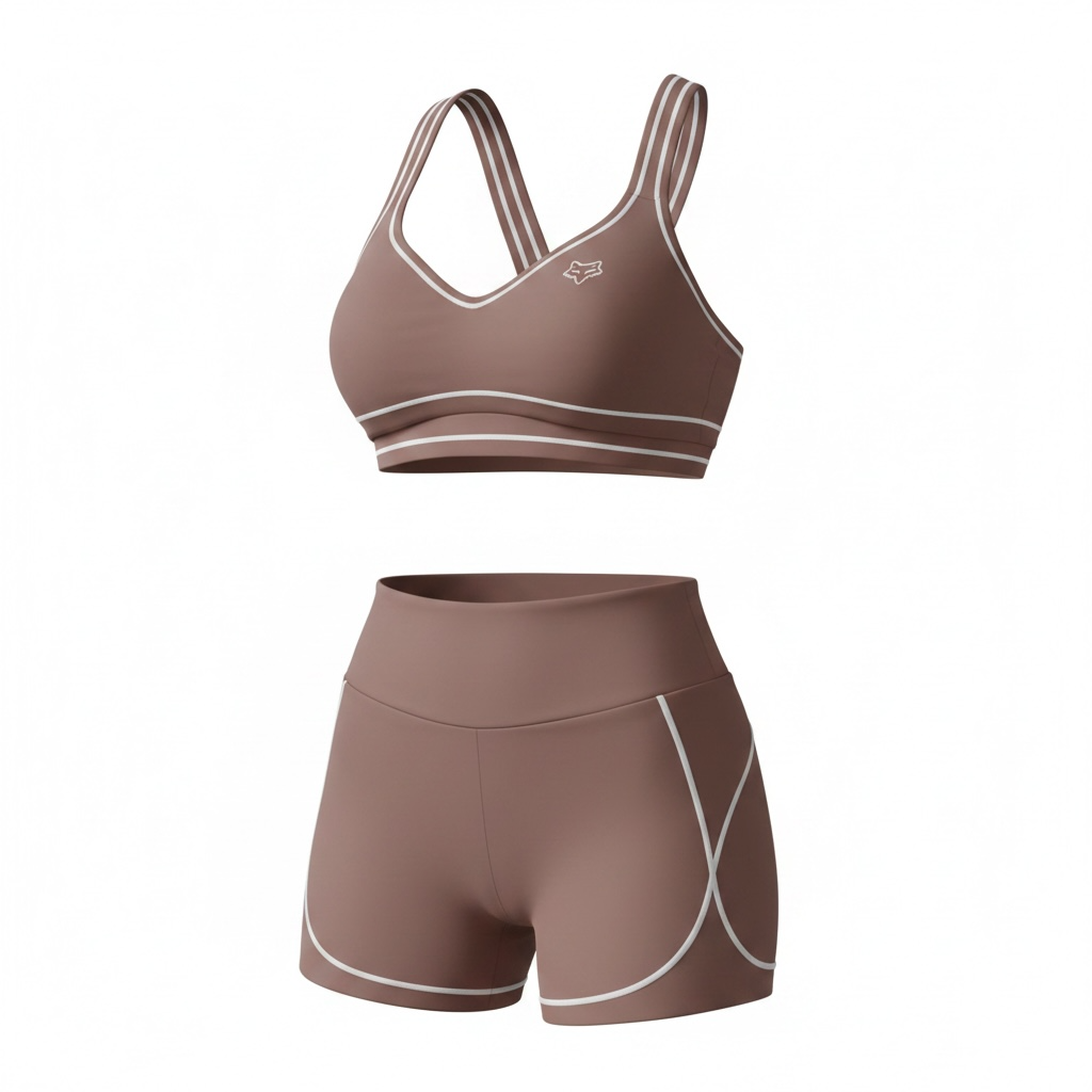Woman's SAVAG3 HERA™ premium activewear set featuring a performance sports bra and high-waisted shorts designed for gym workouts, Pilates, yoga, and everyday wear.